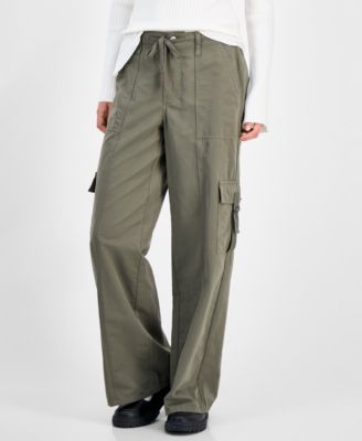 Juniors' Drawstring Cargo Utility Pants