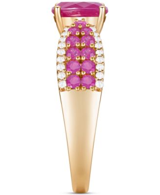 Gemstone (1-1/10 ct. t.w.) & Diamond (1/5 ct. t.w) Oval Ring in 14k Gold