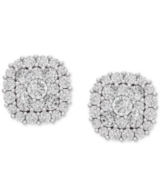 Wrapped in Love - Diamond Halo Cluster Stud Earrings (2 ct. t.w.) in 14K White Gold