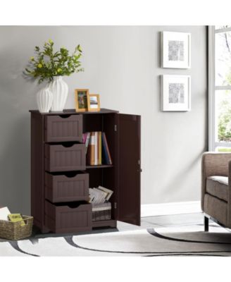 Standing Indoor Wooden Cabinet with 4 Drawers