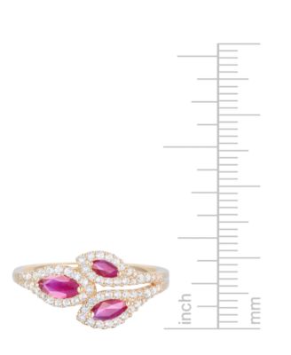 Gemstone (5/8 ct. t.w.) & Diamond (1/3 ct. t.w.) Multi-Stone Ring in 14k Gold