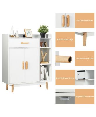 Floor Storage Cabinet Free Standing Cupboard Chest with 1 Drawer