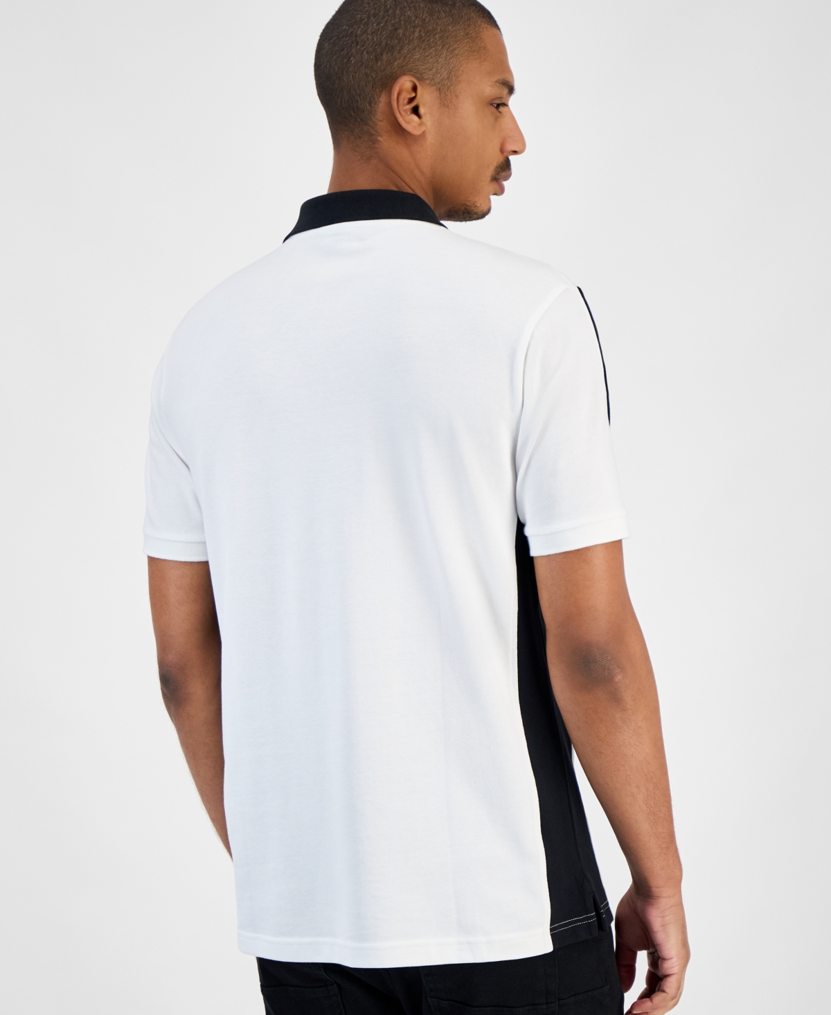 Karl Lagerfeld Men's Colorblock Logo Polo In White