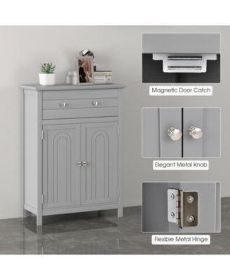 2-Door Freestanding Bathroom Cabinet with Drawer and Adjustable Shelf