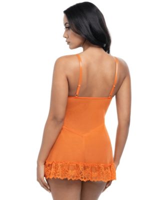 Valentine Soft Cup Lace Babydoll with G-string Panty