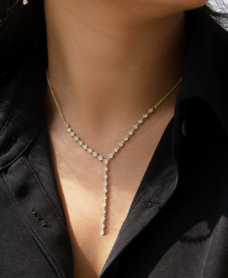 Diamond Bezel 17-1/4" Lariat Necklace (1 ct. t.w.) in 14k Gold or 14k White Gold, Exclusively at Macy's