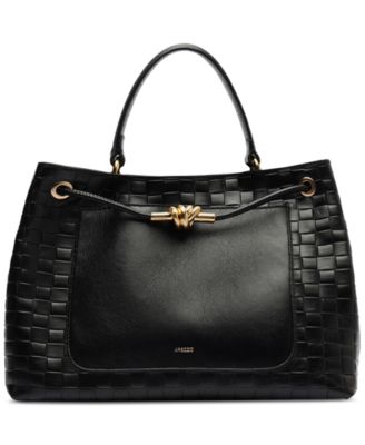 Arezzo - Small Woven Leather Metal Ornament Shopping Bag