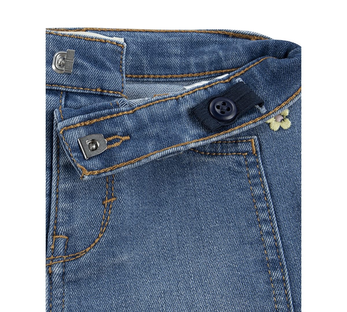 Levi's Baby Girls Crochet Logo Top And Wide-leg Jeans, 2 Piece Set In Multi