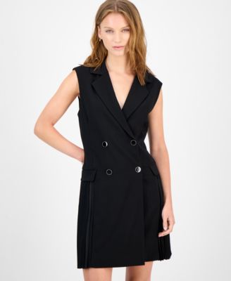 Women's Sleeveless Pleated Blazer Dress