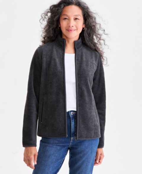 Женские куртки Style & Co Petite Polar Fleece Zip-Front Jacket