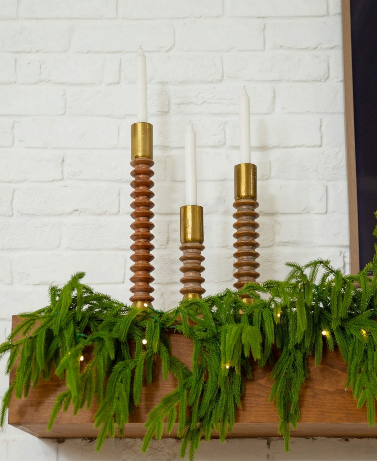 Nearly Natural 9ft. Pre-lit Artificial Real Touch Norfolk Island Pine Garland In Green