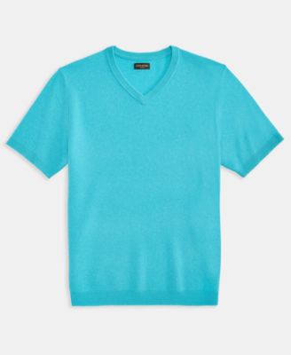 Men's Regular-Fit Textured 100% Cashmere V-Neck Sweater T-Shirt, Macy's Exclusive