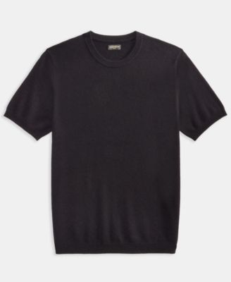 Men's Regular-Fit Textured 100% Cashmere Sweater T-Shirt, Macy's Exclusive