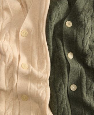 Men's Regular-Fit Cable-Knit 100% Cashmere Cardigan, Macy's Exclusive