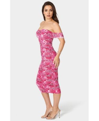 Women's Ruched Midi Dress