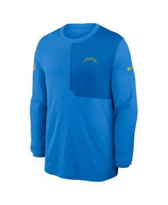 Men's Powder Blue Los Angeles Chargers Sideline Coach UV Performance Long Sleeve T-Shirt
