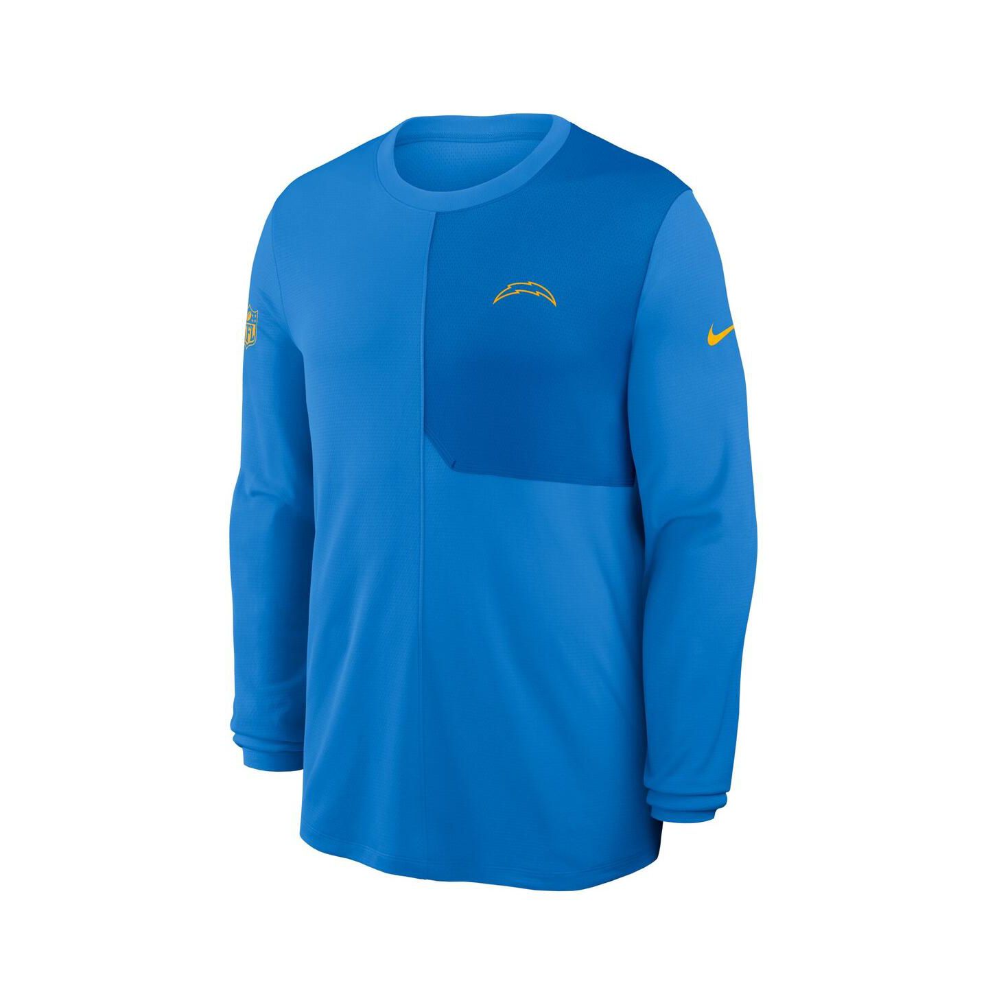 Мужская футболка Nike Powder Blue Los Angeles Chargers Sideline Coach UV Performance Long Sleeve — фото 3