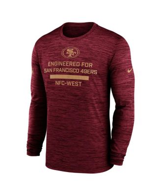 Men's Scarlet San Francisco 49ers Sideline Velocity Performance Long Sleeve T-Shirt