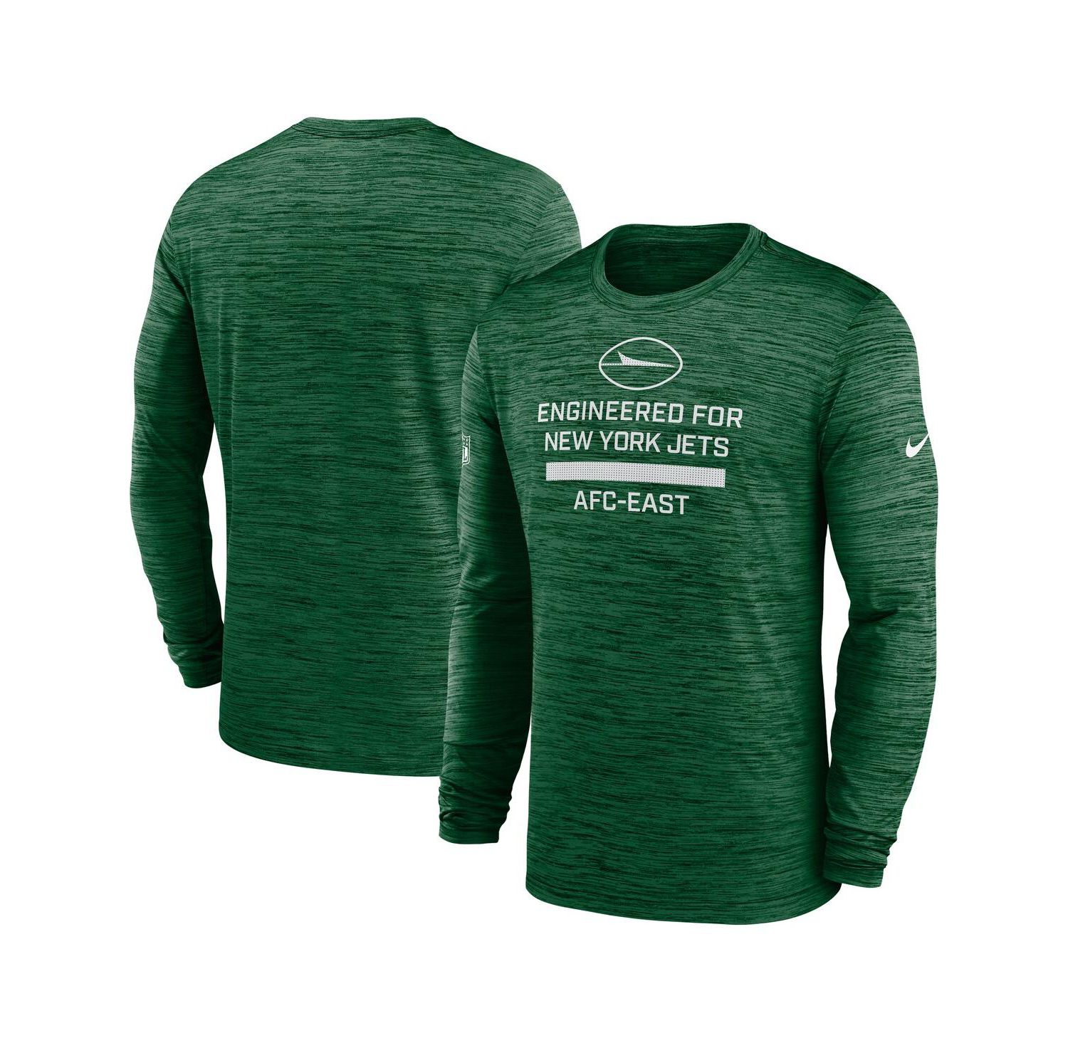 Men's Green New York Jets Sideline Velocity Performance Long Sleeve T-Shirt