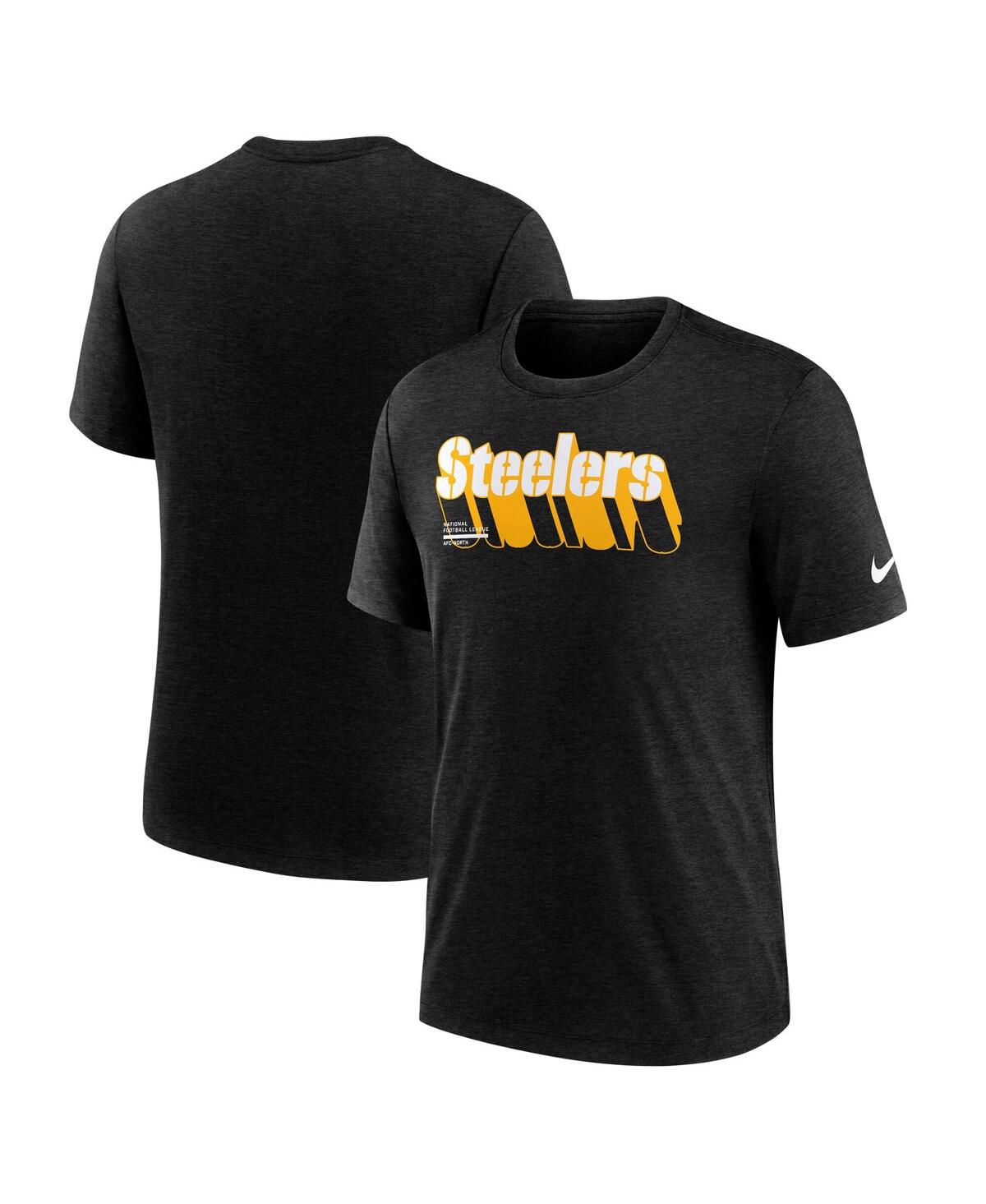 Мужская футболка Heather Navy Pittsburgh Steelers Long Pass Tri-Blend от Heather Navy
