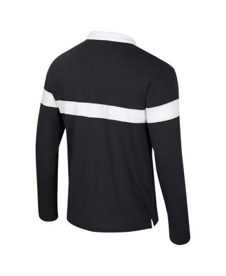 Men's Black Appalachian State Mountaineers Too Cool For School Long Sleeve Polo Shirt