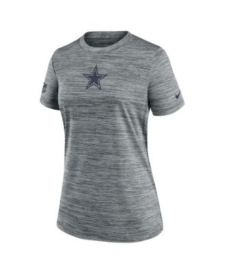 Women's Gray Dallas Cowboys Sideline Velocity Performance T-Shirt