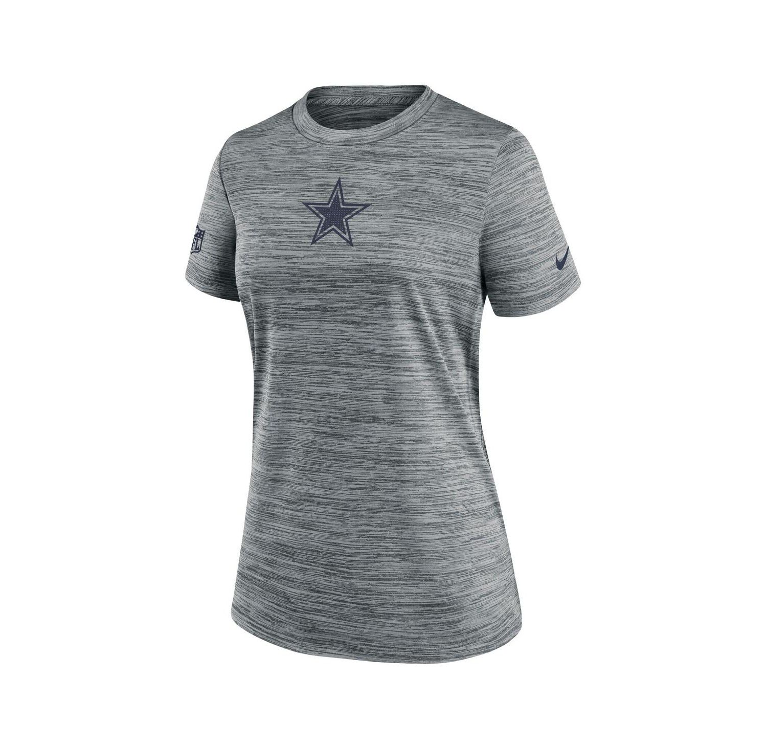 Women's Gray Dallas Cowboys Sideline Velocity Performance T-Shirt