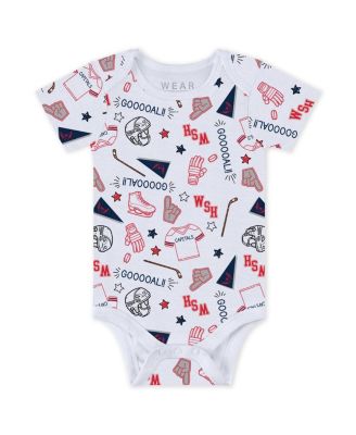 Baby Boys and Girls 3-Piece Washington Capitals Turn Me Around Bodysuits and Pants Set