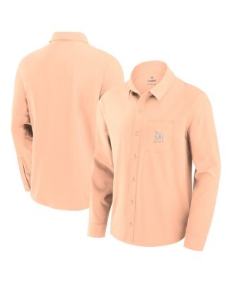 Fanatics - Men's&nbsp;Light Pink Detroit Tigers Front Office Long Sleeve Button-Up Shirt