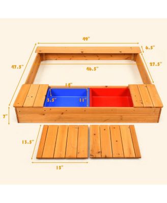 Kids Sandbox, 49”x47” Cedar Wooden Sand Pit