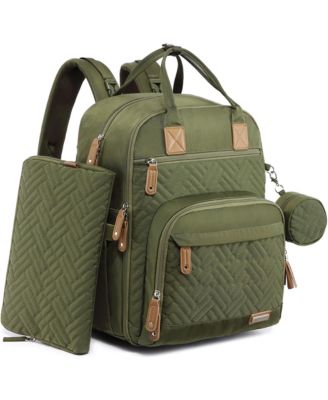 Diaper Bag Backpack, Waterproof Unisex Baby Travel Bag with Changing Pad and Stroller Straps