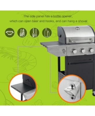 3-Burner Propane Gas Grill with Side Burner