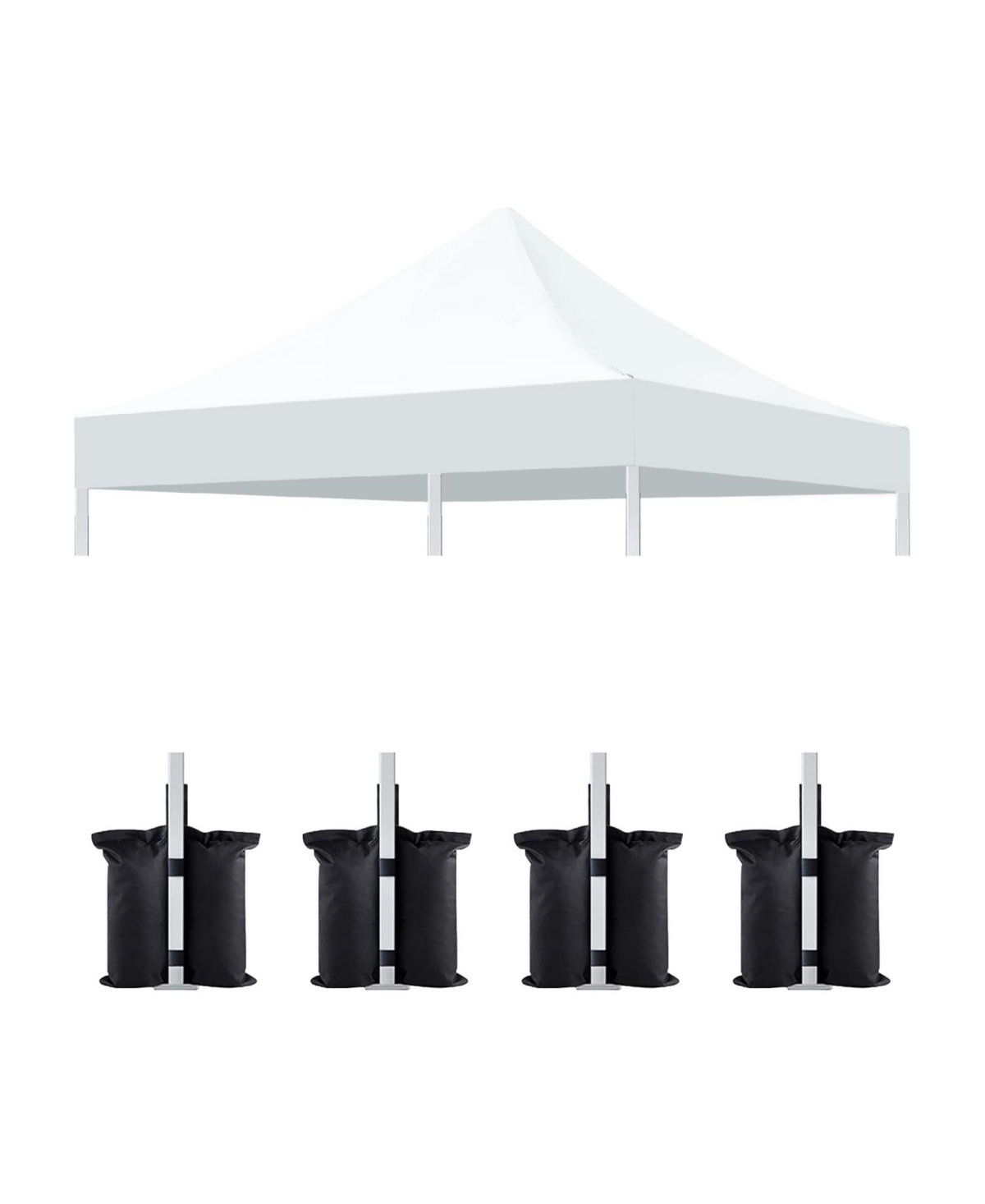 10x10 Canopy Replacement Top & Weight Bags (No Frame) - White - White