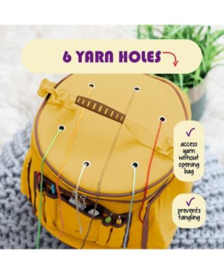 Durable Canvas Crochet & Knitting Bag Organizer with Accessories Case - Yarn Organizer for Crochet Accessories and Supplies