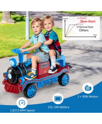 12V 2-Seater Ride on Toy w/ Train Whistle LED Lights Music & USB Port