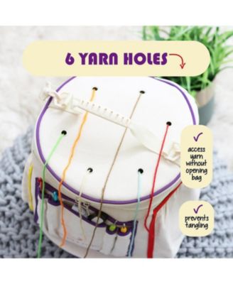 Durable Canvas Crochet & Knitting Bag Organizer with Accessories Case - Yarn Organizer for Crochet Accessories and Supplies