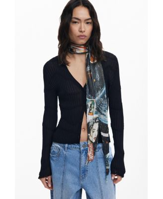 Women's Wrinkled collage scarf