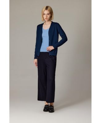 Women's Merino Wool Light Weight Cardigan Ultra Soft Fine Gauge V Neck Sweaters