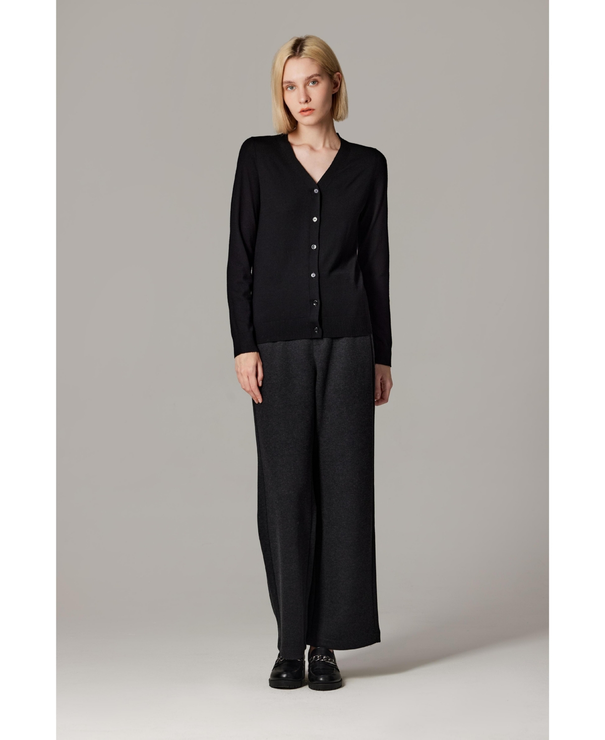 Jennie Liu Women's 100% Merino Wool Light Weight Cardigan | Ultra Soft Fine-gauge Sweaters Machine Washable