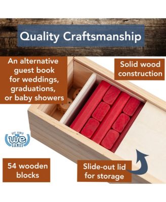 Walnut Stain Wood Blocks Tower Game with Wooden Box, 12 in.