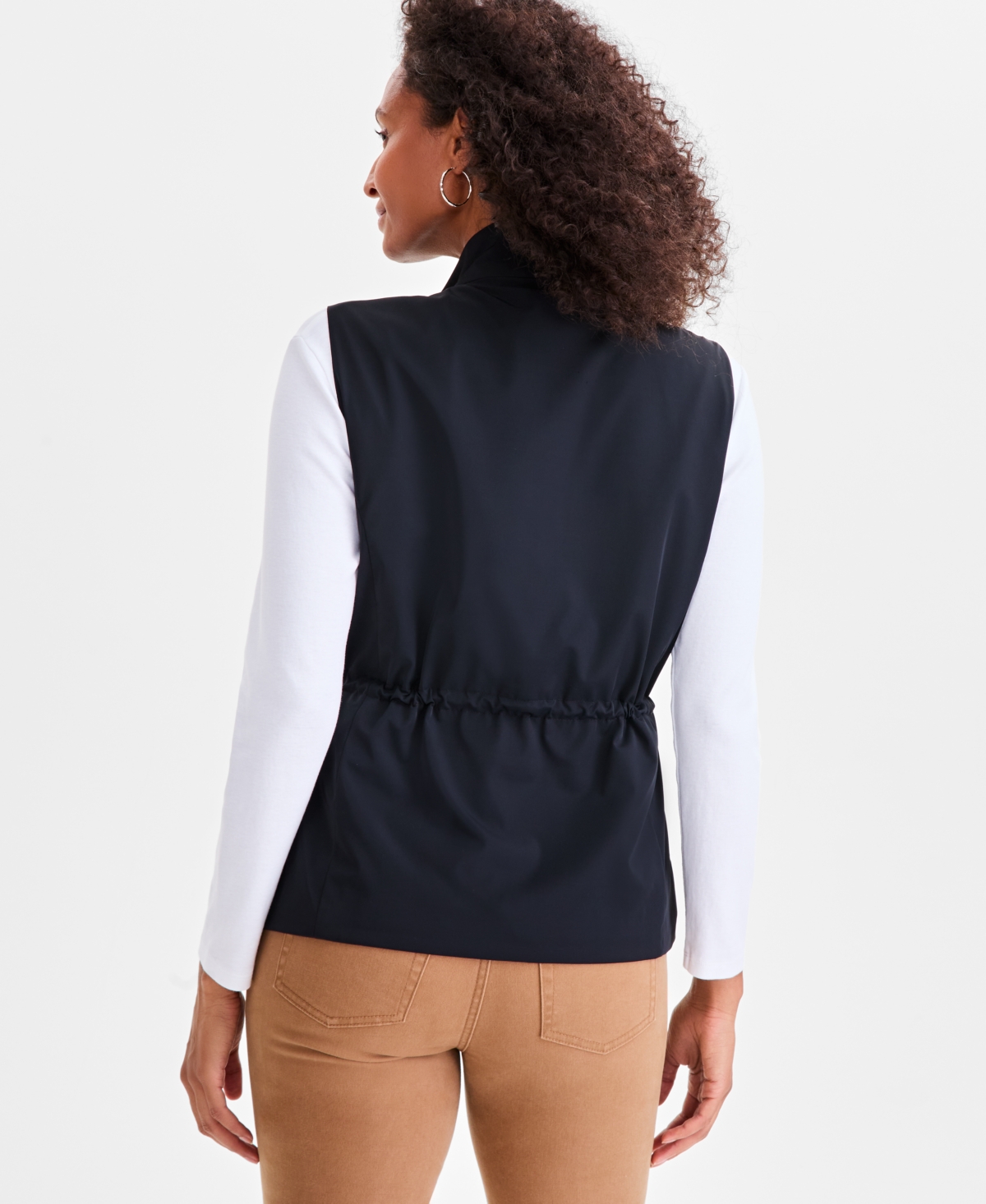 Style & Co Women's Zip-front Tech Cargo Vest, Macy's Exclusive In Black