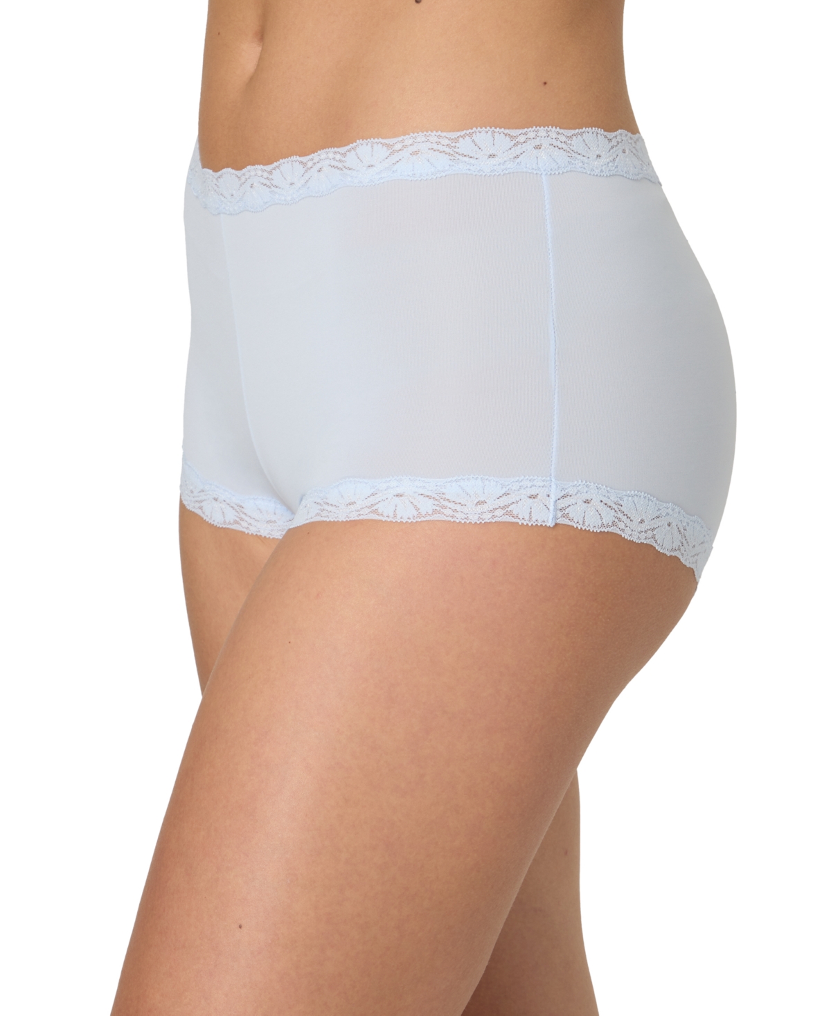 Maidenform Lace Trim Microfiber Boyshort Underwear 40760 In Blue