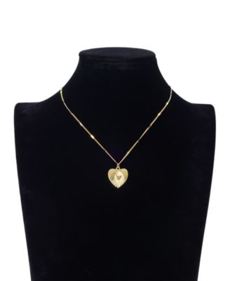 Cubic Zirconia Diamond Cut Heart Pendant Necklace