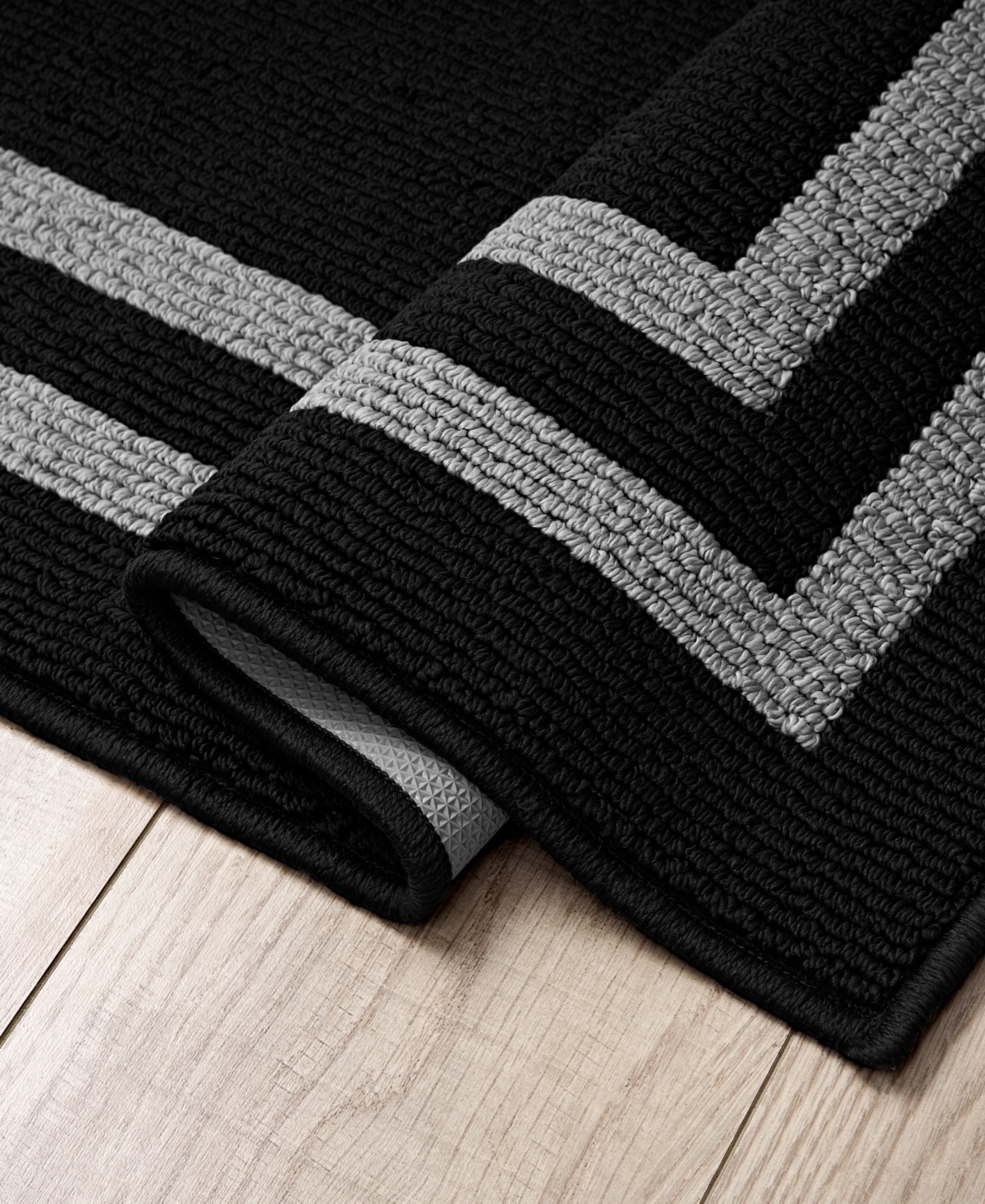 Jean Pierre Double Line Border Tufted - Machine Washable Runner Rug