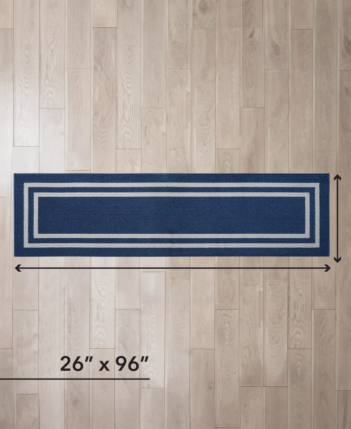 Jean Pierre Double Line Border Tufted - Machine Washable Runner Rug