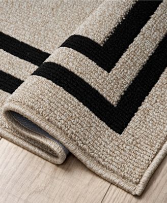 Jean Pierre Double Line Border Tufted - Machine Washable Runner Rug, 26" x 60"