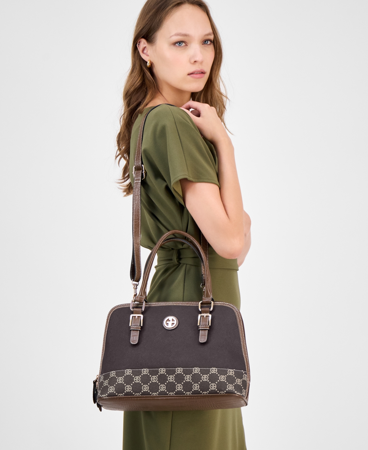Giani Bernini Medium Monogram Crossbody Domed Bag, Macy's Exclusive