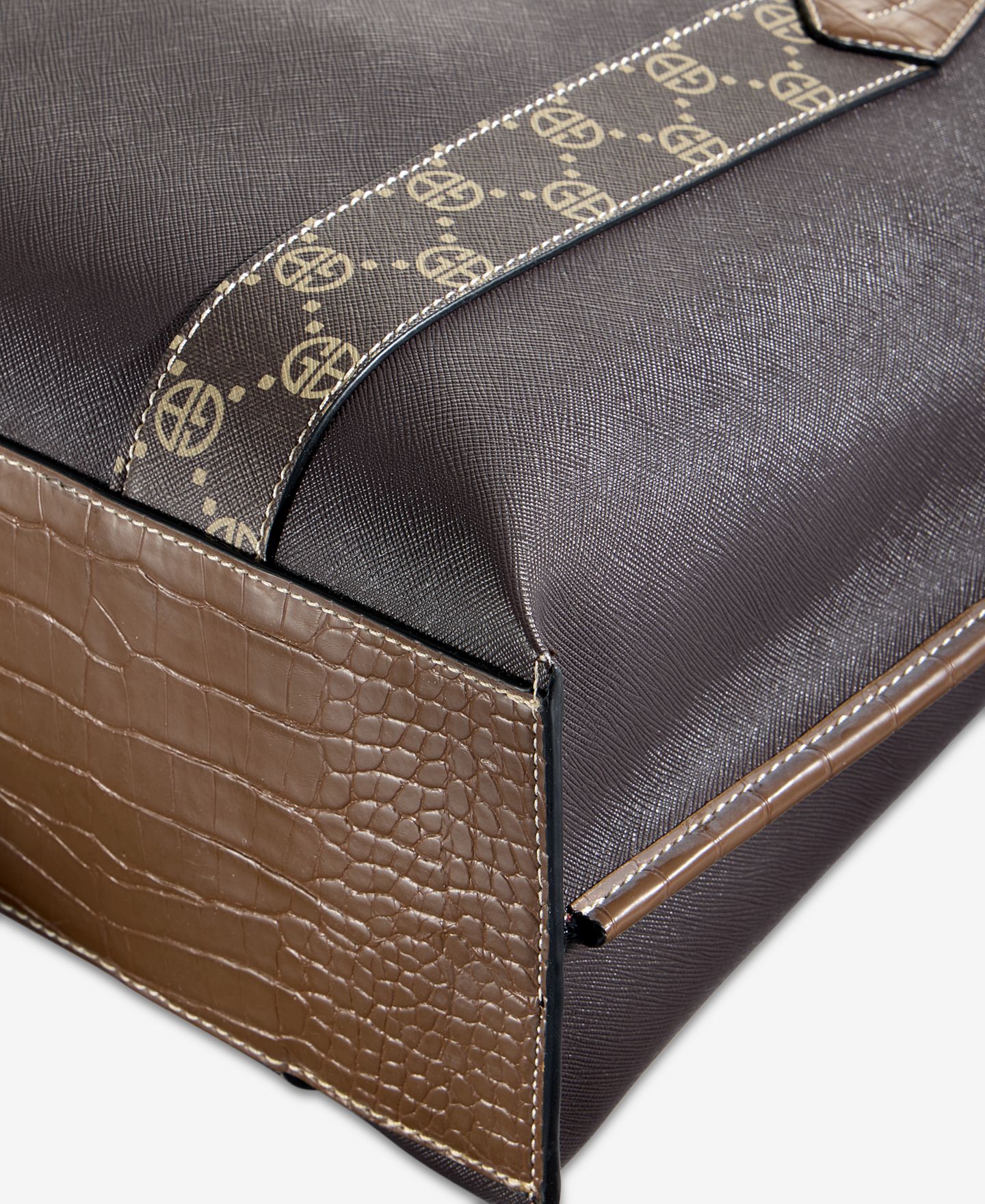 Женская сумка Giani Bernini Extra Large Monogram Block, цвет: Кофейный / Орех коричневый — фото 4