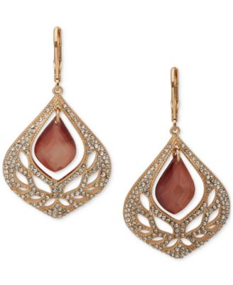 Open Stone Branch Drop Earrings