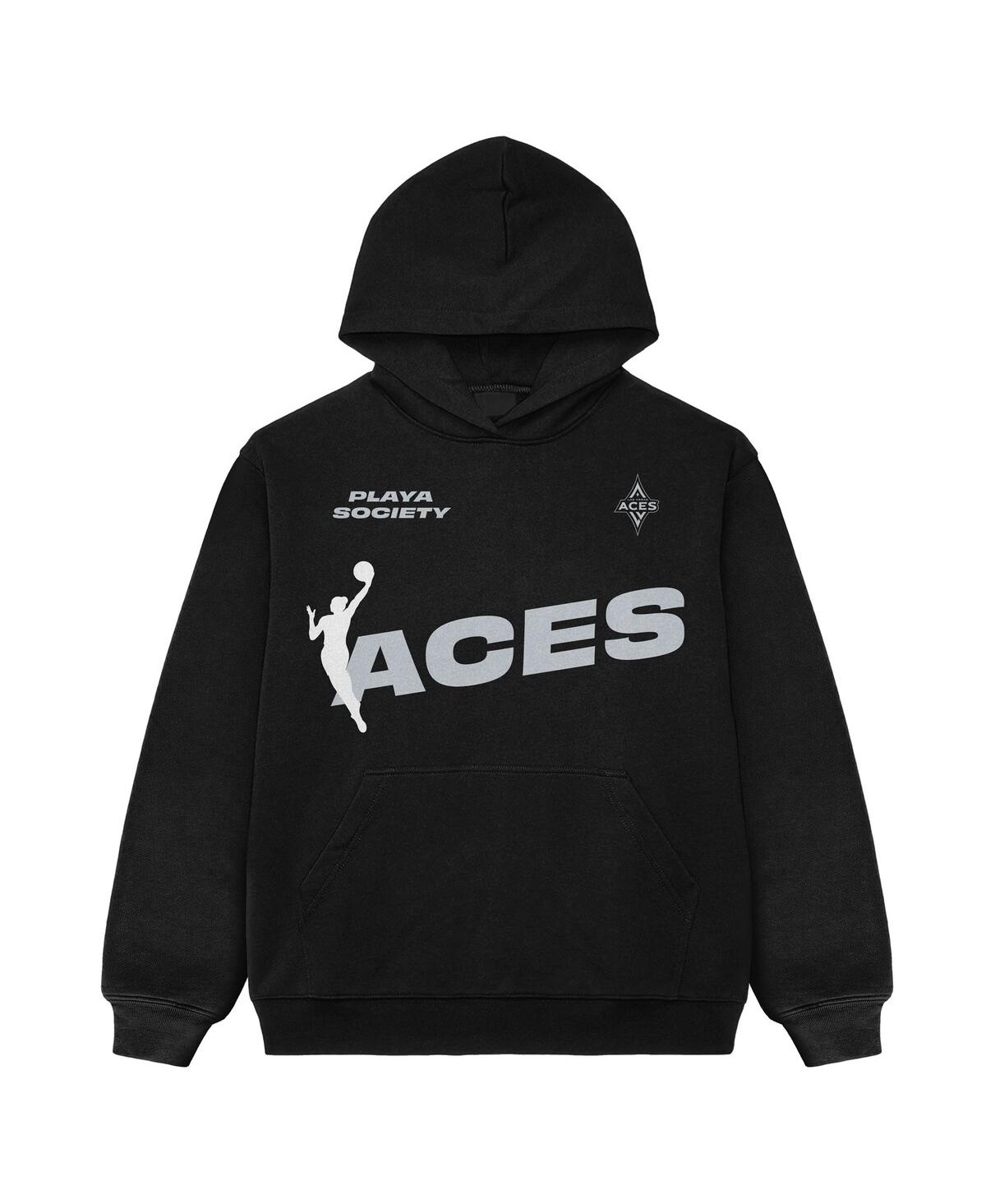 Playa Society Men's And Women's Black Las Vegas Aces Team Pullover Hoodie In Black